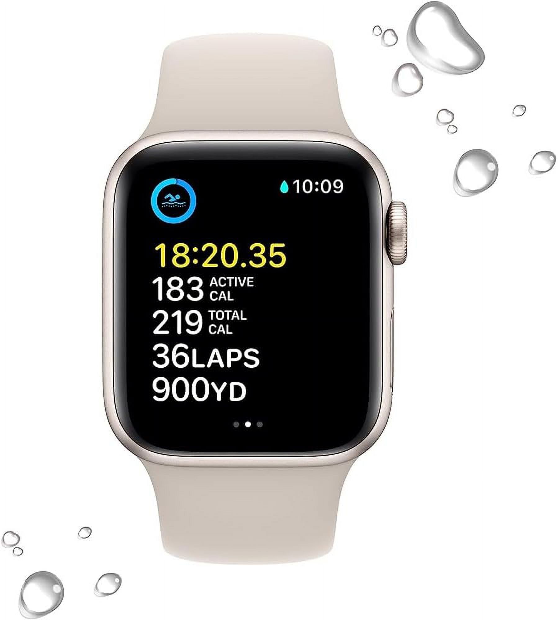 Apple Watch SE (2nd Gen) (GPS) + Cellular, 40 mm Starlight Aluminum Case with Starlight Sport Band, 18 Hour Battery Life, 1, 1 Each