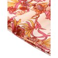 thumbnail image 5 of INSPIRE CHIC Women's Satin Pajama Set Back to School Short Sleeve Button Down Top and Capri Pants with Elastic Waist Silky Loungewear Sleepwear S Light Pink with Red Floral, 5 of 6