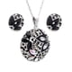thumbnail image 1 of Juego de aretes y cadena con dije ZVEZDA plata mexicana ley .925 negro, 1 of 5