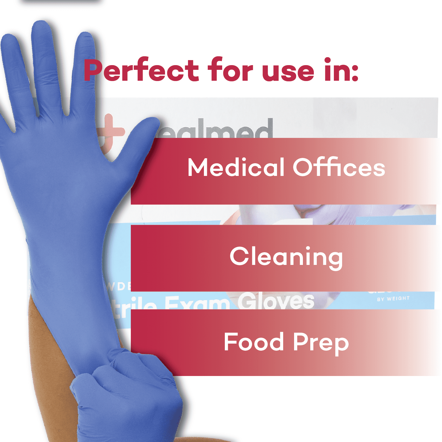 Dealmed Nitrile Exam Gloves – 100 Count Disposable, Non-Irritating, Latex Free Gloves, Multi-Purpose for First Aid and Medical Facilities (Medium, Case of 10)
