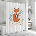 thumbnail image 6 of Cartoon Animals Bathroom Shower Curtains with 12 Hooks Polyester Waterproof Shower Curtain for Stalls and Bathtubs Watercolor Cute Flower Leaf Plant Decorative Bathroom Privacy Curtain 72x72 Inches, 6 of 9