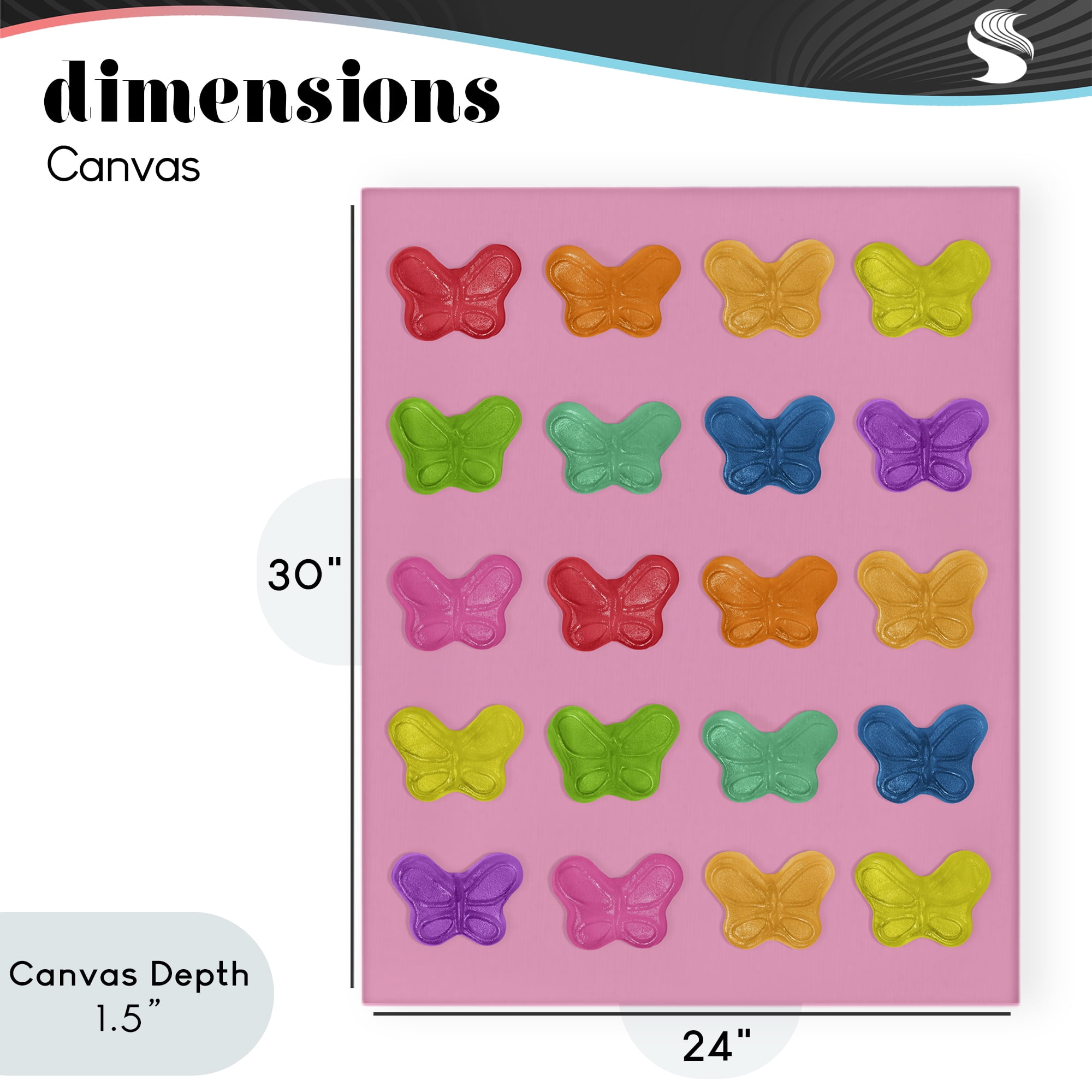 Stupell Industries Colorful Butterflies on Pink Canvas Wall Art, design by LISH Creative