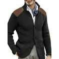 thumbnail image 1 of MAWCLOS Mens Cardigan Sweater Long Sleeve Jacket Button Down Coat Knitted Winter Warm Open Front Outwear Black M, 1 of 2