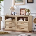 thumbnail image 5 of LEYAOYAO Farmhouse Nightstands with 2 Drawers and Open Storage, End Table Bedside Table for Bedroom Living Room, Natural Oak, 5 of 9