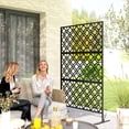 thumbnail image 2 of Outsunny Outdoor Privacy Screen, Freestanding Outdoor Divider, Black, 2 of 10
