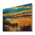 thumbnail image 2 of Designart 'Little Boat At The Horizon Of A Lake During Evening Glow' Nautical & Coastal Print on Natural Pine Wood, 2 of 5