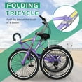 thumbnail image 7 of NAIZEA Adult Folding Tricycle 7-Speed, 20/24/26-Inch Three Wheel Cruiser Bike with Cargo Basket, Foldable Tricycle for Adults, Women, Men, Seniors, Teenagers, 7 of 7