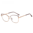 thumbnail image 4 of Montura de gafas de moda para mujer, lentes planas de color, montura de gafas con luz antiazul de Metal, 4 of 5