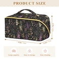 thumbnail image 4 of FORMRS Makeup Bag Travel Cosmetic Organizer for Women Fold Flat Zipper Pouch with Handle, Purple Floral Pattern, 4 of 8