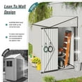 thumbnail image 6 of 4x8 FT Outdoor Storage Shed Side, Metal Garden Shed with Lockable Hinged Door, Lean to Shed with 6 Air Vents, Outside Tool Shed with Sloped Roof, Waterproof Storage Building for Backyard, Patio, 6 of 7
