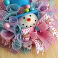 thumbnail image 7 of JHEHF 15.8inch Christmas Snowman Decor Mesh Wreath Holiday Ribbon Bow Ornaments with Xmas Balls for Front Door Porch Wall Window Farmhouse Decor, 7 of 7