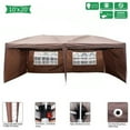 thumbnail image 5 of HiMiss 1 Set 210d Silver Oxford Cloth Steel Lt-3x6m 4 Sides Dark Coffee Color 2 Windows Right-angle Foldable Shed, 5 of 7
