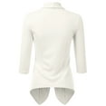 thumbnail image 3 of Doublju Women's Lightweight Thin 3/4 Sleeve Open Front Blazer with Plus Size, 3 of 4