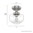 thumbnail image 4 of Hunter - Saddle Creek 1-light Brushed Nickel, Small Flush Mount Light, Dimmable, Schoolhouse Style, Schoolhouse Shaped, for Bedrooms, Kitchens, Dining, Living Rooms - 19049, 4 of 5
