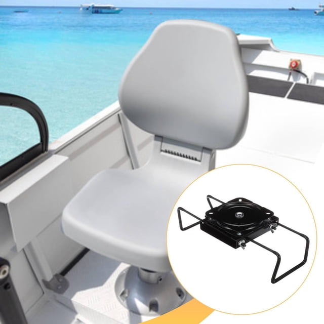 Quzzie Base de Siège de Bateau Support de Base de Siège de Bateau Pivotant Pièce de Remplacement Support sur Piédestal Installation Facile Rotation Fluide Matériau en Fer Convient à la Pêche
