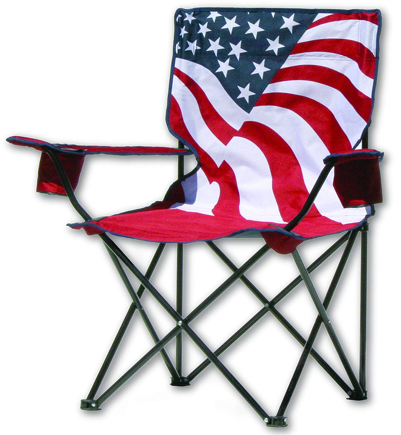 Quik Chair US Flag Folding Chair, Patriotic flag print with sturdy