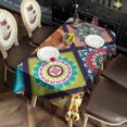 thumbnail image 4 of Multicolor Ethnic Mandala Pattern Rectangle Tablecloth 60"x102",Waterproof Polyester Rectangle Table Cloth, Wipeable Spillproof Polyester Tablecloth for Dining, Camping, Indoor and Outdoor, 4 of 6