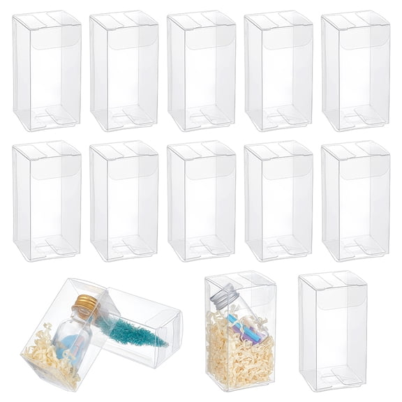 24Pcs Clear Gift Box 1.5x1.5x3.1inch Small Cases Organizing Candy Pantry - Transparent Display Birthday Wedding Dessert Cookies