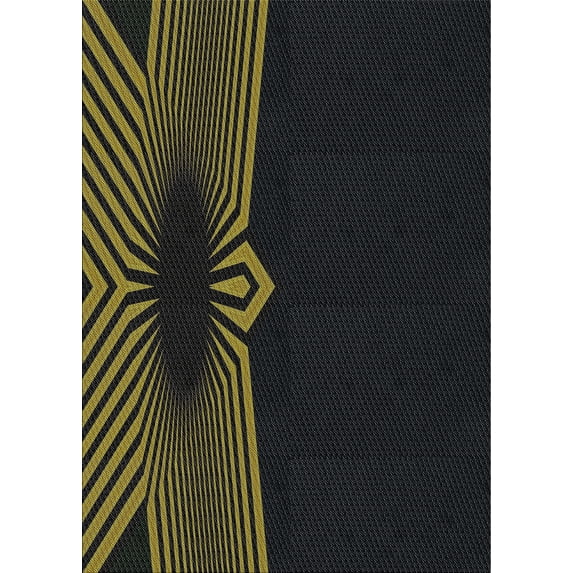 Ahgly Company Indoor Rectangle Patterned Night Black Area Rugs, 8' x 10'