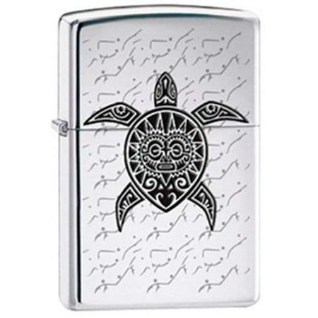 Polynesian Art Design Sea Turtle Tattoo Chrome Zippo (The Best Polynesian Tattoo Designs)