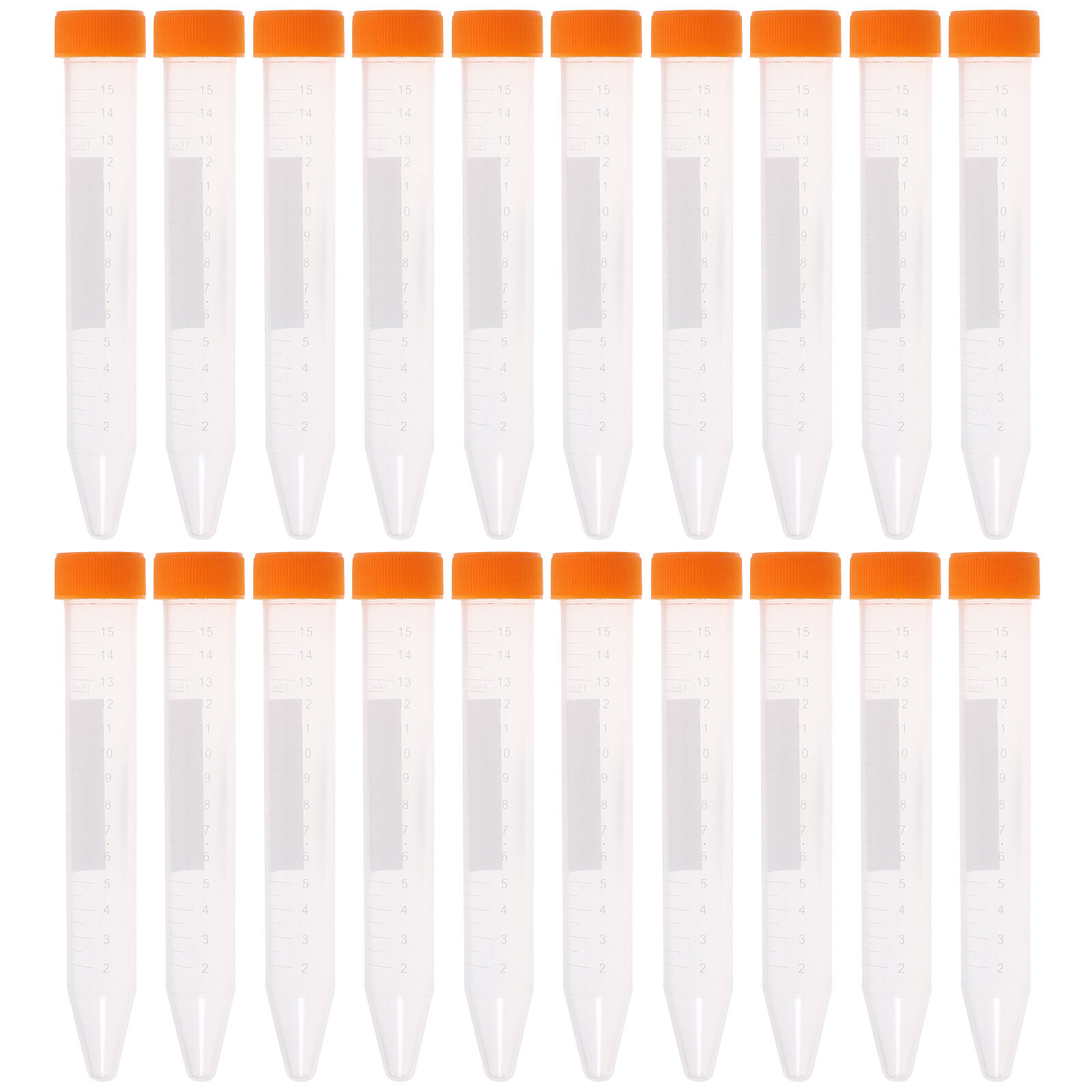 Frcolor 50pcs 15ml Centrifuge Tubes with Screw Scientific Experiment