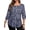 Navy-Floral, variant on WellSize 3/4 Sleeve Plus Size Womens Blouses Casual Floral Pleats Tops Summer Crewneck Shirts Tunic Curved Hem Blouses