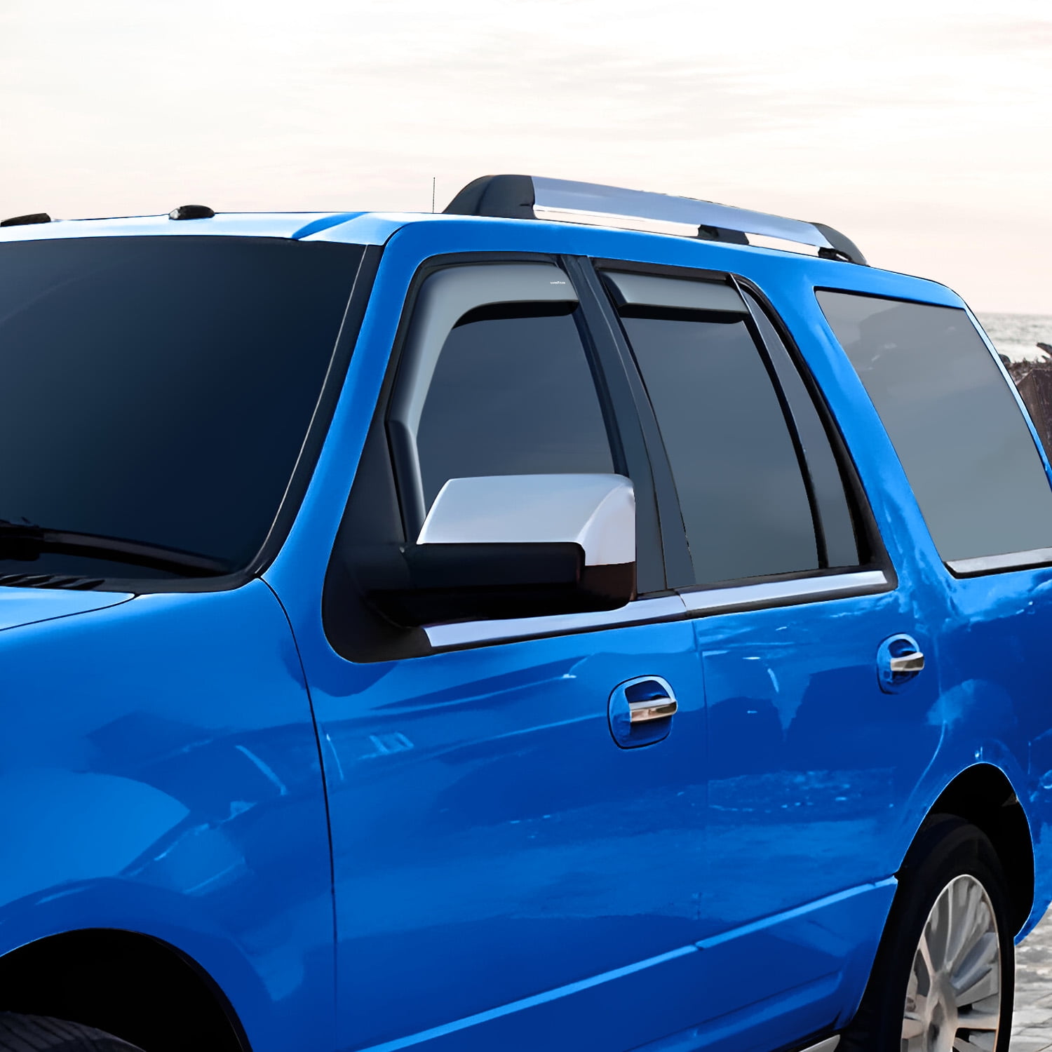 Goodyear Shatterproof In-Channel Window Deflectors for Lincoln Navigator 2007-2017, Rain Guards, Window Visors for Cars, Vent Deflector, Car Accessories, 4 pcs - GY008004