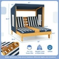 thumbnail image 3 of Topcobe Kids Patio Lounge Chair with Cup Holders and Awning, Toddler Living Room Chair-Navy, 3 of 7