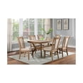 thumbnail image 5 of Transitional Natural Tone Beige 7pc Set Dining Room Table w Shelf 6x Side Chairs Dining Fabric Padded Chairs Two Tone Design, 5 of 8