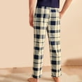 thumbnail image 6 of Aueoeo Mens Tall Pajama Pants Plaid Pants Sleepwear Bottoms Sleep Pants Stright Leg Elastic Waist Pants With Pockets, 6 of 7