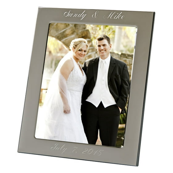 Personalized Silhouette Frame Nickel Plated Holds 8 X 10 Photo