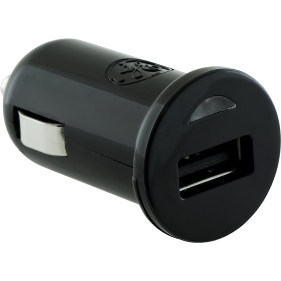GE USB Car Charger with LED Indicator Light, Black – 35098
