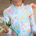 thumbnail image 7 of Tiijoy Girls Floral One-Piece Swimsuit Cute Long Sleeve Half Zip Rash Guard Bathing Suit, 7 of 7