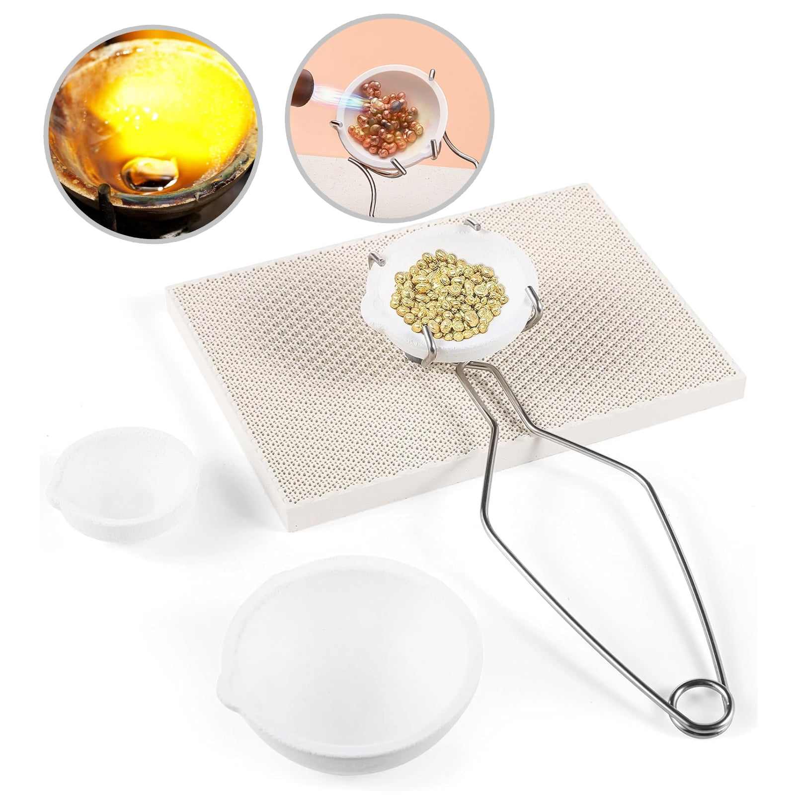 5 Pack Quartzs Melting Crucible Set Soldering Board Metal Molding Supplies Gold Melting Set Small Crucible Set for Metal