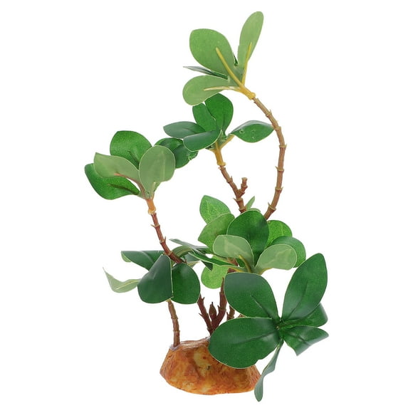 Ornement de Plante Artificielle Réservoir pour Tortue Fausse Plante Reptile Plante Grimpante Habitat pour Reptile Plante
