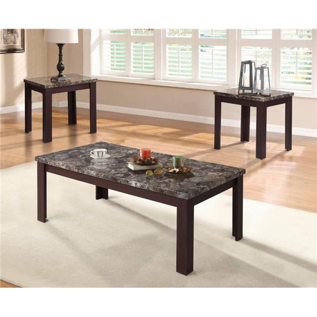 Coffee & End Table Set, Cherry Brown 3 Piece
