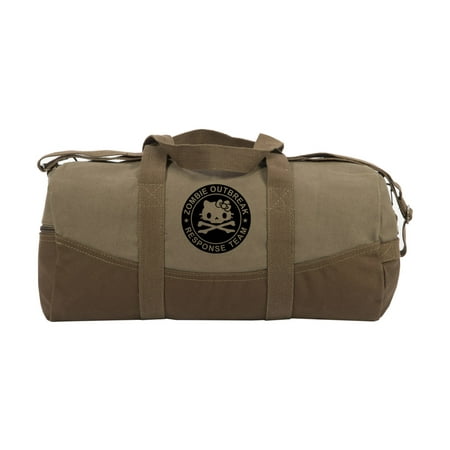 Zombie Outbreak Response Team Hello Kitty Two Tone Brown  19”  Canvas Duffel (Best Shining Force 2 Team)