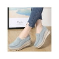 thumbnail image 4 of Woobling Women Slip On Platform Suede Penny Loafers High Heel Wedge Moccasins Walking Sneakers, 4 of 9