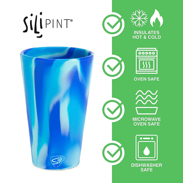 Silipint Silicone Pint Glasses: 6 Pack - 16 oz., Multicolor