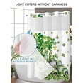 thumbnail image 6 of No Hook Shower Curtain with Snap-in Liner, St Patrick's Day Waterproof Fabric Bathroom Curtains, Lucky Shamrock Tree Gnomes Truck Leaf Green Bath Curtains & Mesh Top Window 72"x84" Long, 6 of 9