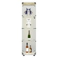 thumbnail image 2 of LED lights Glass Display Cabinet 4 Shelves with Door, Floor Standing Curio Bookshelf for Living Room Bedroom Office, 64.7"*16.7"*14.3" white, 2 of 9