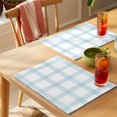thumbnail image 4 of Blue Checkered Placemats Set of 2 Farmhouse Buffalo Plaid Watercolor Place Mats Indoor Wipeable Table Mats Washable Cloth Dining Table Placemats for Kitchen Holiday Party Home Decor 13x19 Inch, 4 of 9
