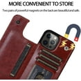thumbnail image 5 of for iPhone 13 Wallet Case with Card Holder,PU Leather Kickstand Card Slots Case Double Magnetic Clasp Durable Shockproof Cover for iPhone 13 Brown-SK, 5 of 14