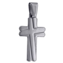 925 Sterling Silver Mens Womens Polished Finish Cross Religious Charm Pendant 38.3x18.5mm Necklace for Men