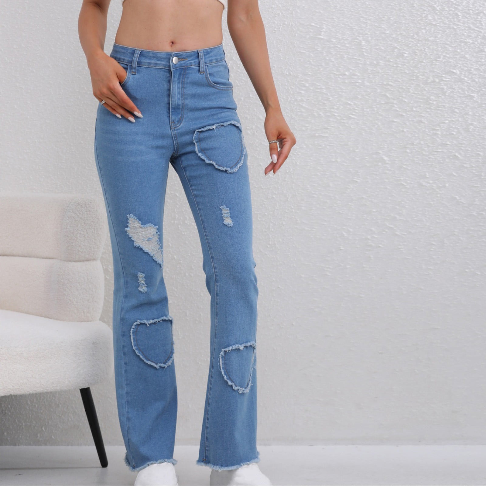 WMTBSRSW Bell Bottom Jeans for Women High Waisted Stretchy Flare