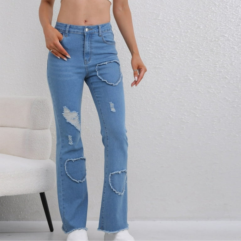 WMTBSRSW Bell Bottom Jeans for Women High Waisted Stretchy Flare