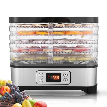 5-Tray Food Dehydrator Machine Professional Electric Multi-Tier Food Preserver for Meat or Beef Fruit Vegetable