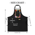 thumbnail image 4 of 2 Pack Adjustable Bib Apron with Colorful Floral Border & " WINS IT " Text 2 Pockets Perfect for Cooking & Chef Use, 4 of 5