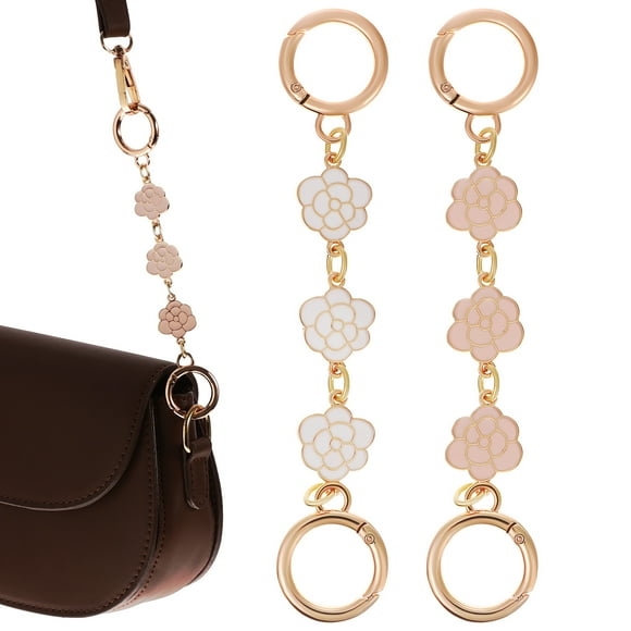 MasteelfCA 2Pcs Bag Chain Straps Flower Shape DIY Flat Chain Strap Handle Bag Accessories Replacement