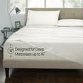 thumbnail image 4 of ROYALE LINENS 300 Thread Count 100% Long Staple Combed Cotton Striped Sheet Set - 4 Piece King Bed Sheets - 1 Fitted, 1 Flat & 2 Pillow Cases - Soft Cool & Crisp Sheet Set (King, Multi Stripe White), 4 of 10